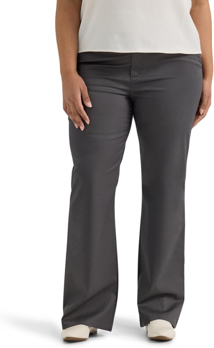 Women Plus Size Wrinkle Free Mid Rise Bootcut Pant - Image 1