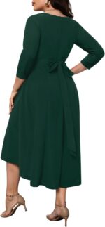 Plus Size Wedding Guest Dress Formal  Cocktail Party High Low Dresses with Pockets - Image 2
