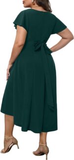 Plus Size Wedding Guest Dress Formal  Cocktail Party High Low Dresses with Pockets - Image 2