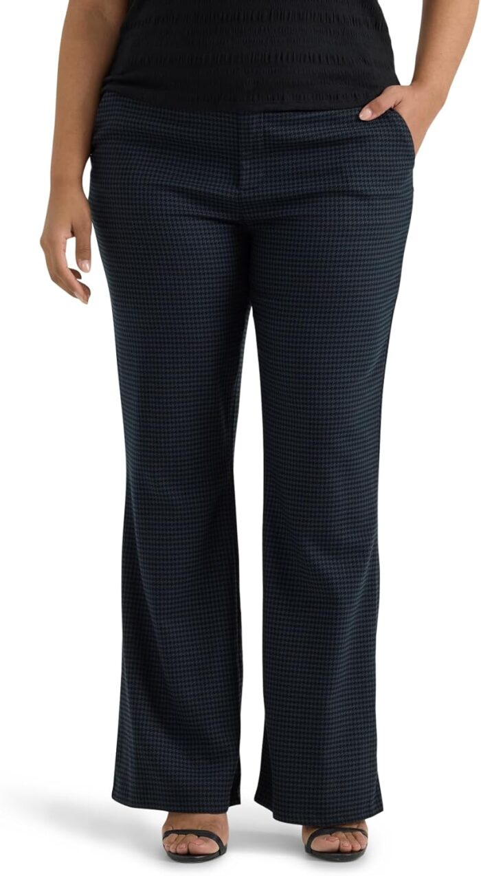 Women Plus Size Wrinkle Free Mid Rise Bootcut Pant - Image 1