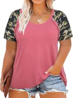 Plus Size Tops for Women Blouse Button Summer Crewneck Short  Fashion Casual T-Shirts Pullover XL-5XL