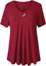 Women Plus Size Tops Short  Blouses Flowy Summer Tunic Tops M-4X