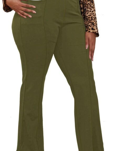 Wrinkle-Free Stretch Dress Pants Plus Size for Women Pull-on Pant Ease into Comfort Office Pant