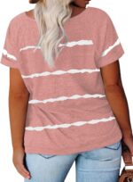 Womens-Plus-Size-Tops 1X-4X Casual Summer T Shirts Short  Side Slit Tee - Image 2