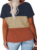 Womens-Plus-Size-Tops 1X-4X Casual Summer T Shirts Short  Side Slit Tee - Image 2