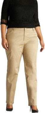 Women Plus Size Relaxed Fit All Day Straight Leg Pant