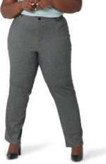 Women Plus Size Wrinkle Free Relaxed Fit Straight Leg Pant
