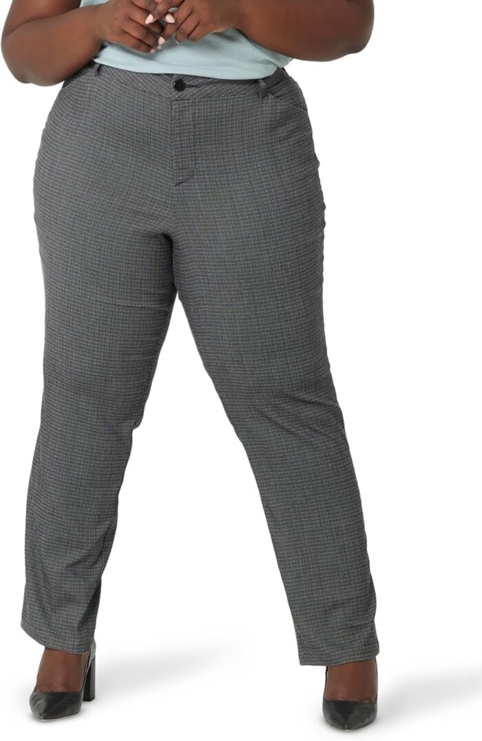 Women Plus Size Wrinkle Free Relaxed Fit Straight Leg Pant - Image 1
