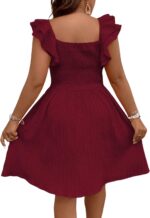 Women Plus Size Wrap Front Sweetheart Neck Ruffle Cap  Line Dress - Image 2