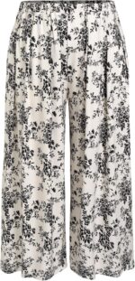 Solid Elastic Waist Pocket Wide Leg Pants Curve & Plus