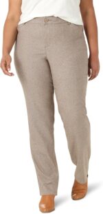 Women Plus Size Wrinkle Free Relaxed Fit Straight Leg Pant