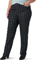 Women Plus Size Wrinkle Free Relaxed Fit Straight Leg Pant