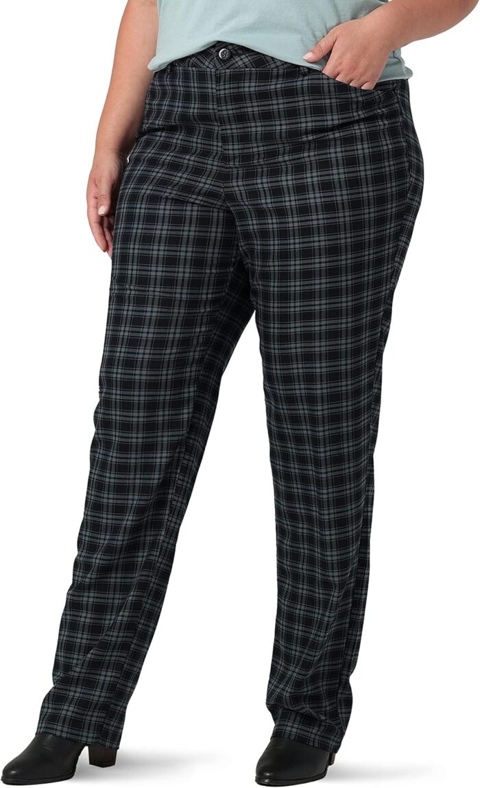 Women Plus Size Wrinkle Free Relaxed Fit Straight Leg Pant - Image 1