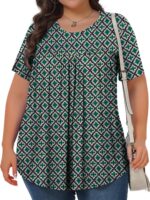 Womens Plus Size Tops Tunic Short  Crew Neck Shirts Casual Soft Blouse 1X-5X - Image 2