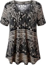 Women Plus Size Tops Short  Blouses Flowy Summer Tunic Tops M-4X