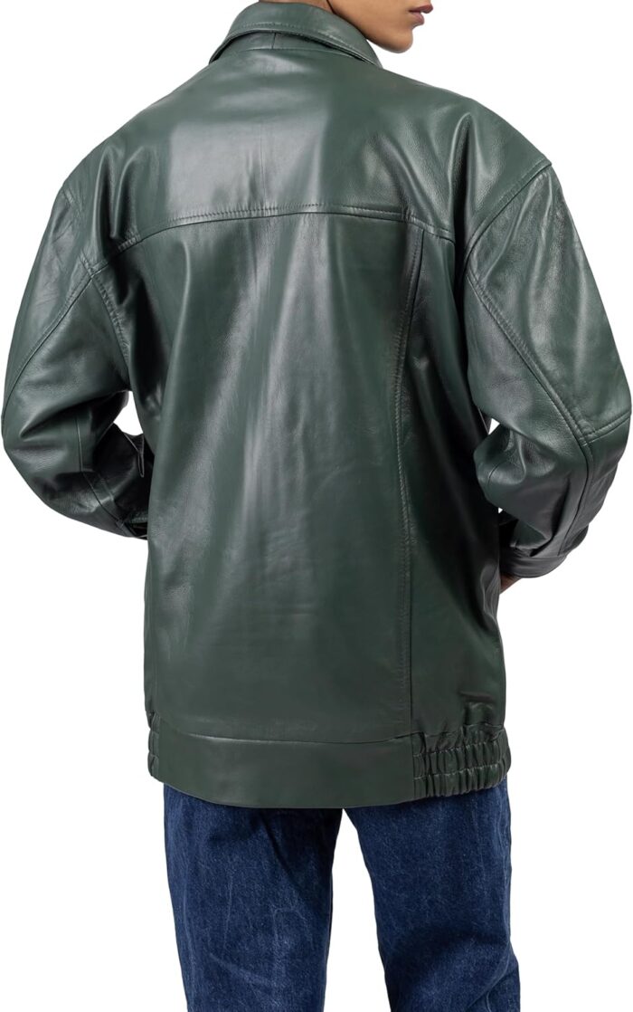 Oversized Leather Jacket Women - Lambskin Leather Fall Jacket for Womens Fashion Plus Size Outfits - Image 2
