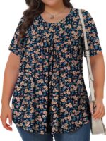 Womens Plus Size Tops Tunic Short  Crew Neck Shirts Casual Soft Blouse 1X-5X - Image 2