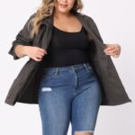 Women Plus Size Jackets Lightweight  Drawstring Utility Jacket with Pockets - Image 2